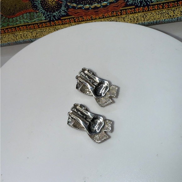 Christian Dior Crystal Clip on Earrings - Picture 3 of 5